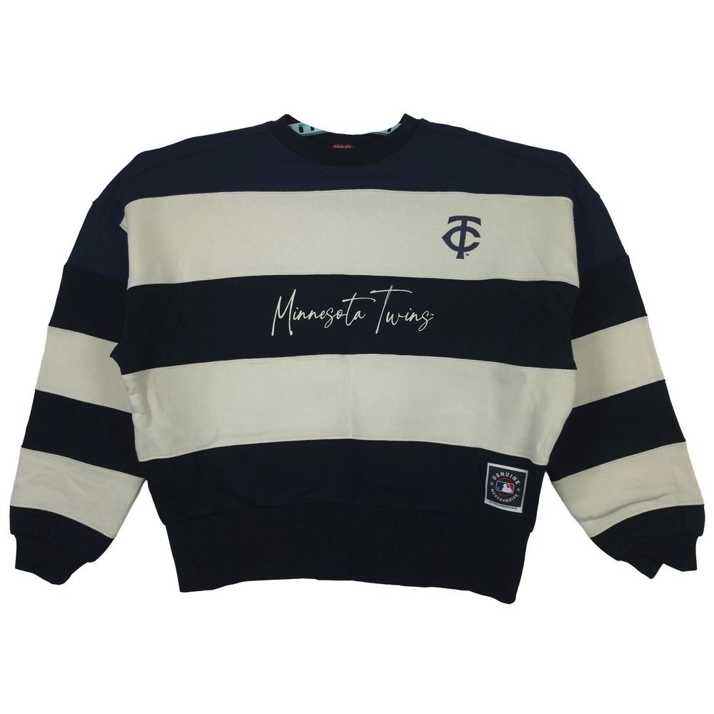 Minnesota Twins Mitchell & Ness MLB Womens Medium Sweatshirt Black Cream New